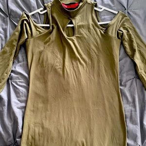 Hot kisses olive green color nice feel shows  your curves and fits like a glove